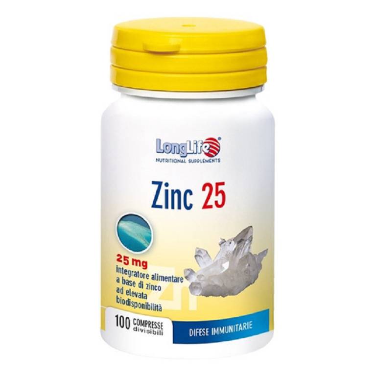 LONGLIFE ZINC 25MG 100CPR